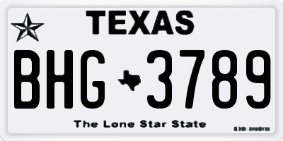 TX license plate BHG3789