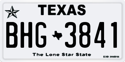 TX license plate BHG3841