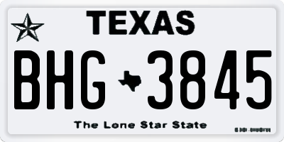 TX license plate BHG3845