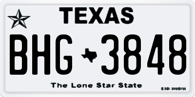 TX license plate BHG3848