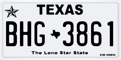 TX license plate BHG3861