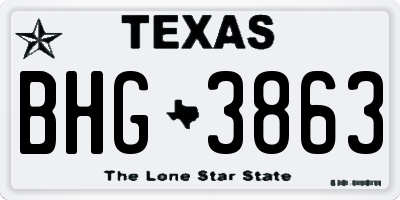 TX license plate BHG3863