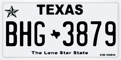 TX license plate BHG3879