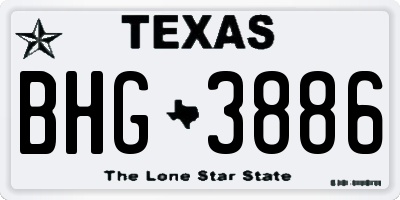 TX license plate BHG3886