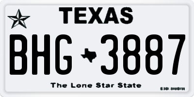 TX license plate BHG3887