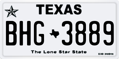 TX license plate BHG3889