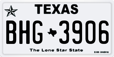 TX license plate BHG3906