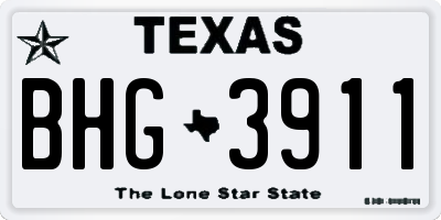 TX license plate BHG3911