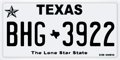 TX license plate BHG3922
