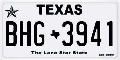 TX license plate BHG3941