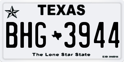 TX license plate BHG3944