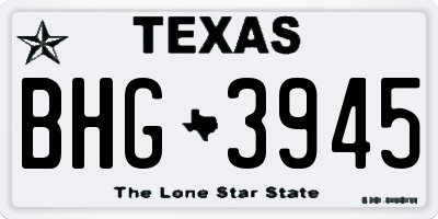 TX license plate BHG3945