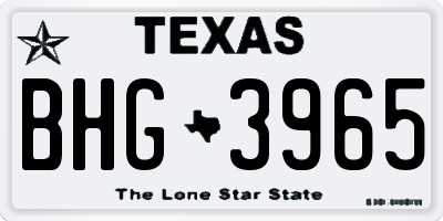 TX license plate BHG3965