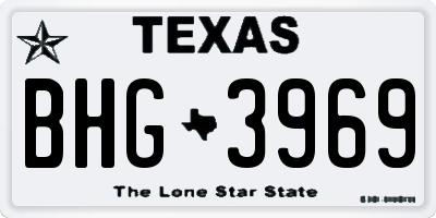 TX license plate BHG3969