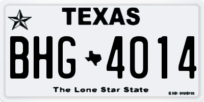 TX license plate BHG4014
