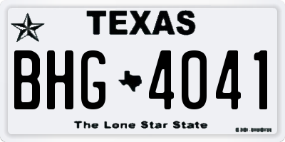 TX license plate BHG4041