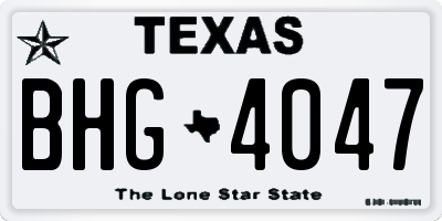 TX license plate BHG4047