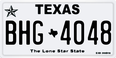 TX license plate BHG4048