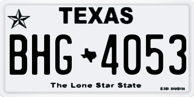 TX license plate BHG4053