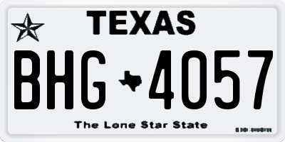 TX license plate BHG4057