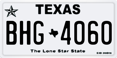 TX license plate BHG4060