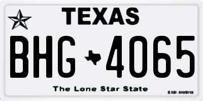 TX license plate BHG4065