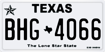 TX license plate BHG4066
