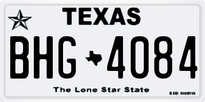 TX license plate BHG4084