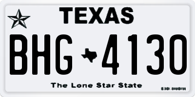 TX license plate BHG4130