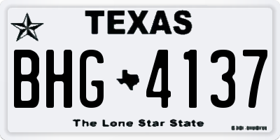 TX license plate BHG4137