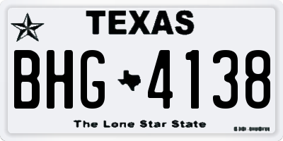 TX license plate BHG4138