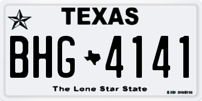 TX license plate BHG4141