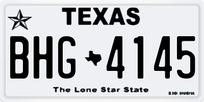 TX license plate BHG4145
