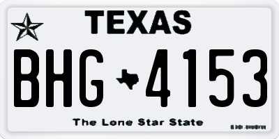 TX license plate BHG4153