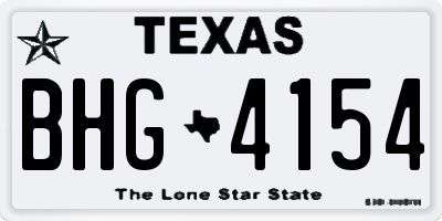 TX license plate BHG4154