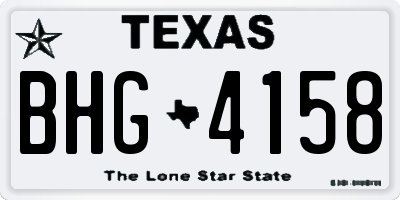TX license plate BHG4158