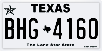 TX license plate BHG4160
