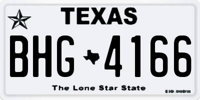 TX license plate BHG4166