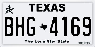 TX license plate BHG4169