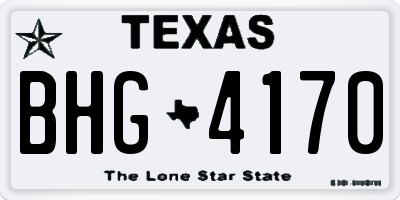 TX license plate BHG4170
