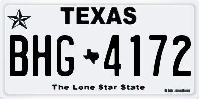 TX license plate BHG4172