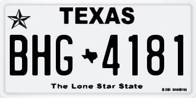 TX license plate BHG4181
