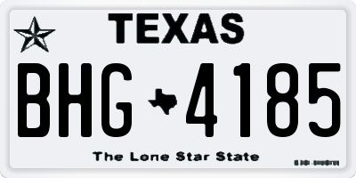 TX license plate BHG4185
