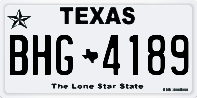 TX license plate BHG4189