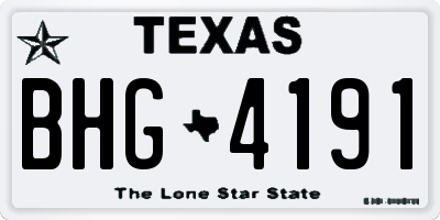 TX license plate BHG4191