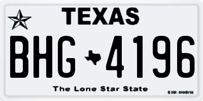 TX license plate BHG4196