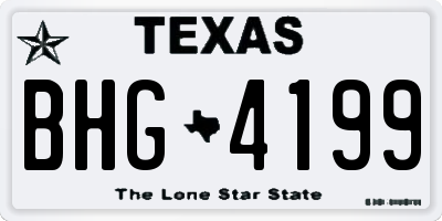 TX license plate BHG4199