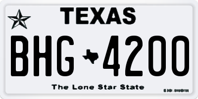 TX license plate BHG4200