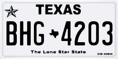 TX license plate BHG4203