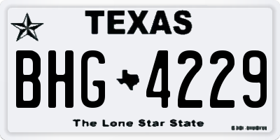 TX license plate BHG4229